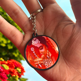 Double side keychain circle shaped